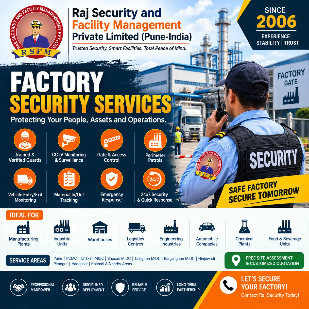 Industrial Security Guard Services for Factories in Pune