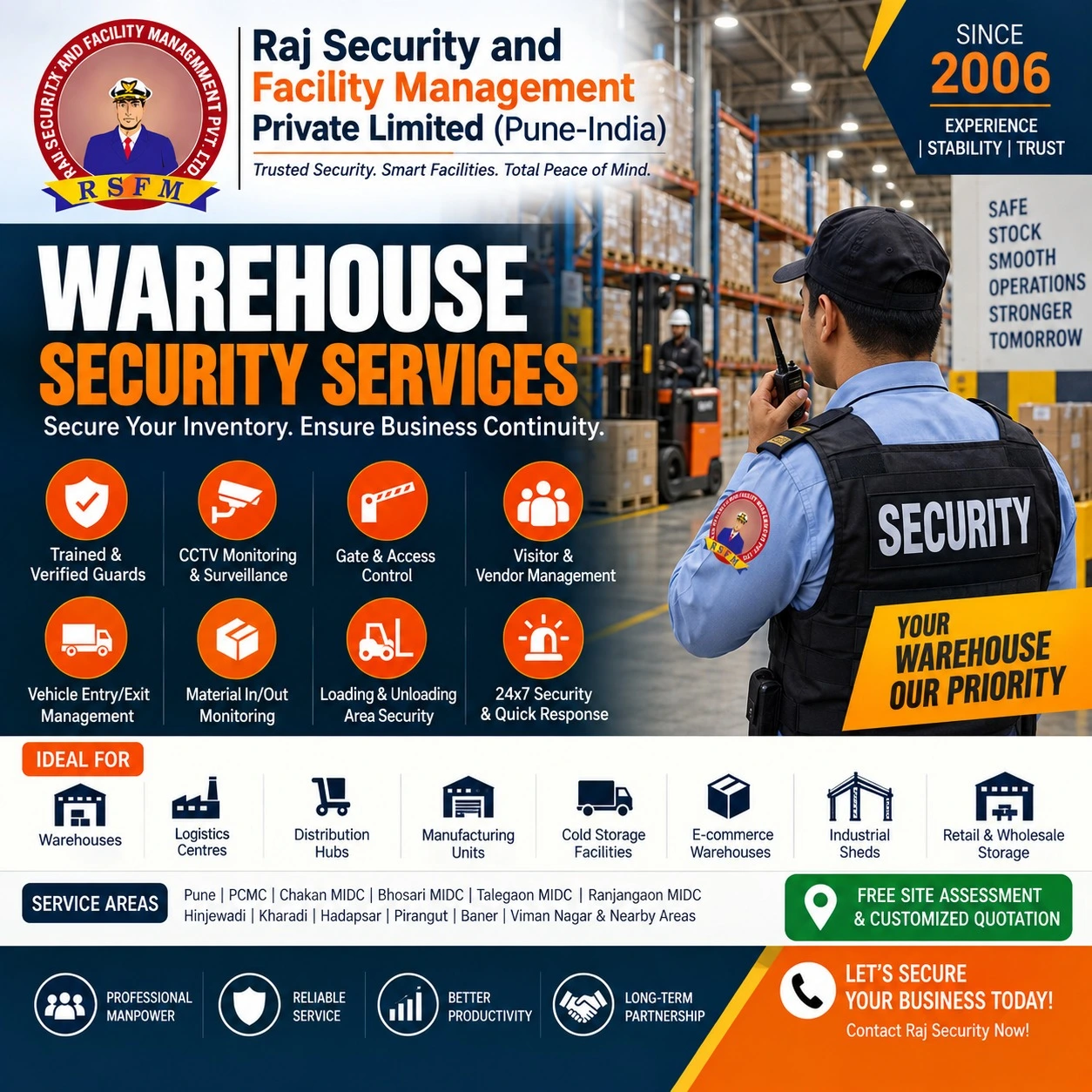 Industrial Warehouse Security Guard Services in Pune